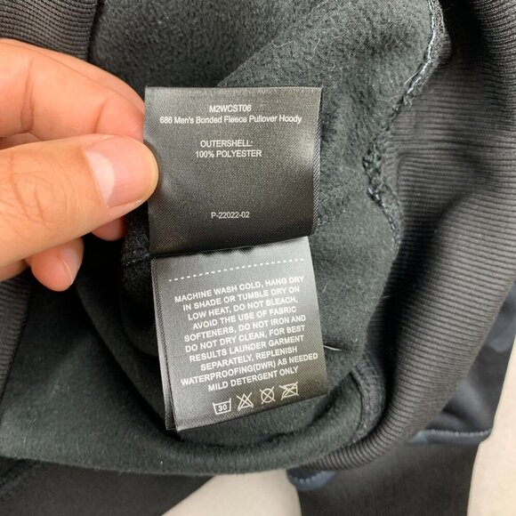 686 Mens Small Blue Camo Hoodie Long Sleeve Bonded Fleece Pullover Snowboarding - Picture 7 of 12